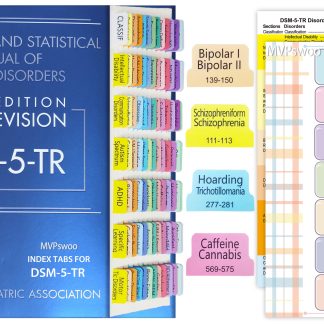 Upgraded Index Tabs for DSM-5-TR 2022, 94 Printed DSM-V-TR Tabs, 100 Tabs in Total, with Alignment Guide & Disorders Description Sheet for The Diagnostic and Statistical Manual of Mental Disorders